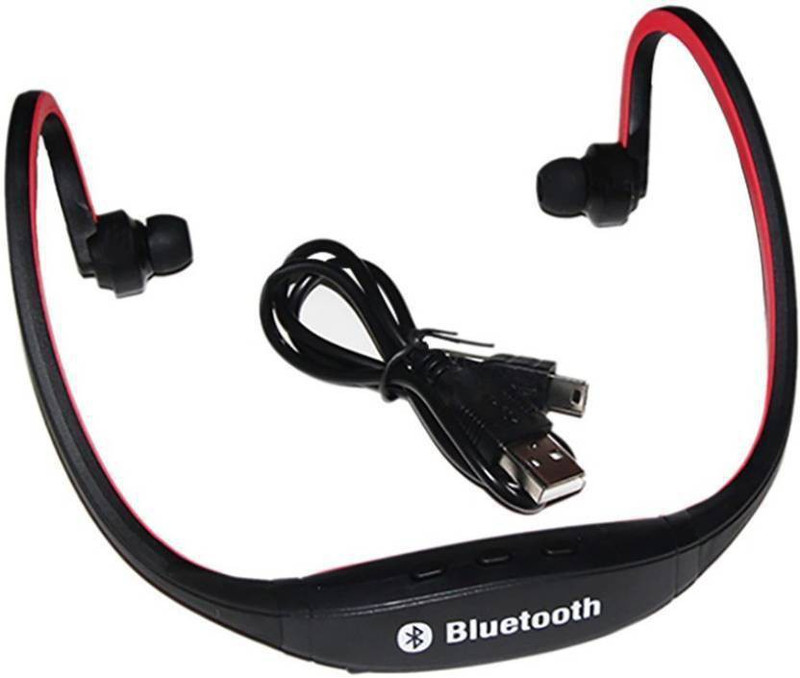 klassy Bluetooth Clip Wireless headphone Red-019 Bluetooth Headset with Mic(Red, In the Ear)