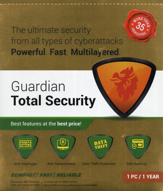 guardian total security Anti-virus 1 User 1 Year(CD/DVD)