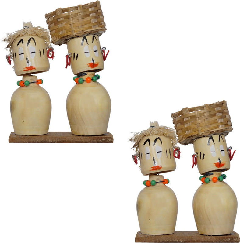 tovick Tovick Unique Coffee Pecker /Toppen Doll Decorative Showpiece / Great Gifting Set of two in Single Pack Decorative Showpiece  -  11.43 cm(Wood)
