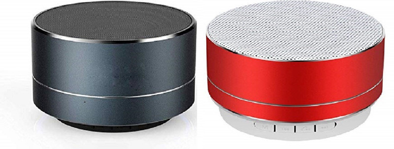 mobifox COMBO A10 Mini Metal Aluminium Alloy Portable Bluetooth Speaker (BLACK, RED 3.1 Channel) 3 W Bluetooth Speaker(Black, Red, 2.1...