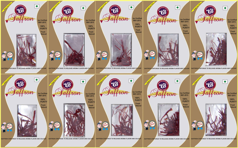 shreeji brand Shreeji Saffron Sample(10 pktX10,Sheet)=5g(10 x 0.5 g)