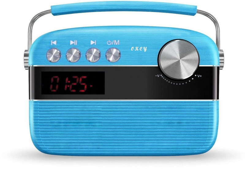 ShopyBucket Digital Radio Music Player Bluetooth USB and AUX In Support Pre Loaded 5025 Thousand Evergreen Songs FM Radio(Blue)