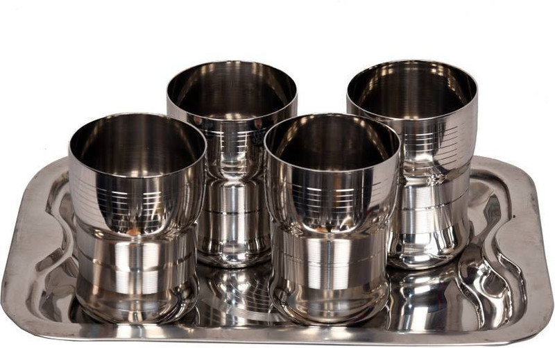 jam enterprises mahadev07 Glass Tray Set(steel)