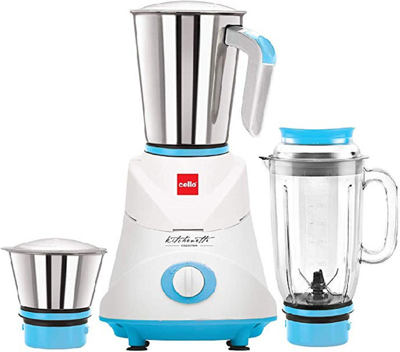 Cello Grind N Mix Ertiga 500-Watt Mixer Grinder with 3 Jars (Blue) Mixer Grinder Coupler Cello Grind N Mix Ertiga 500-Watt Mixer Grinder with 3 Jars (Blue) Mixer Grinder Coupler