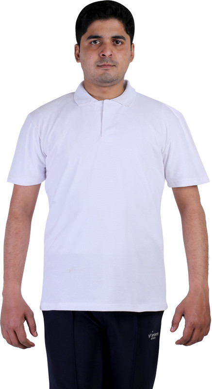 sports sparx Solid Men Polo Neck White T-Shirt