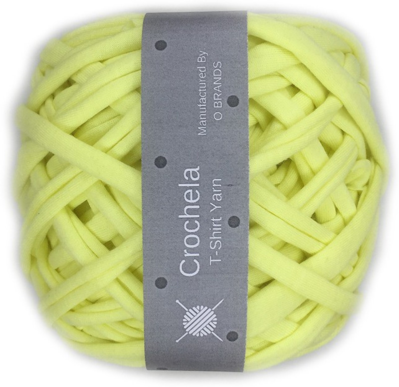 crochela Lemon Yellow Cotton-Polyester T-Shirt Yarn for Crochet/Knitting