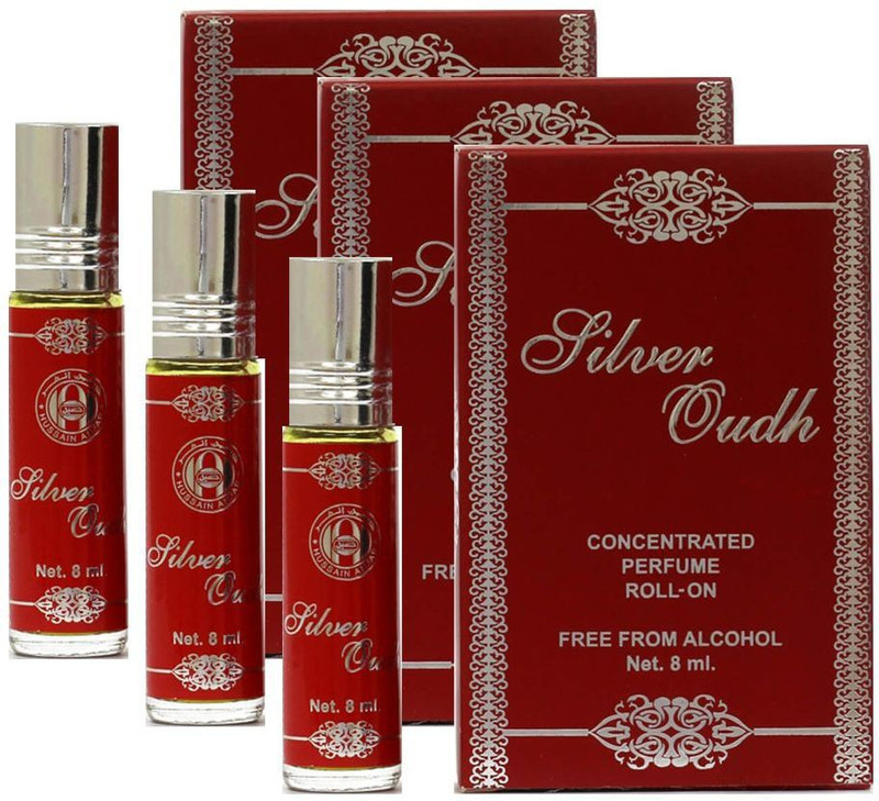 Anfar Silver Oudh Fragrance Roll on Attar Pack of 3 - 8ml Floral Attar(Floral)