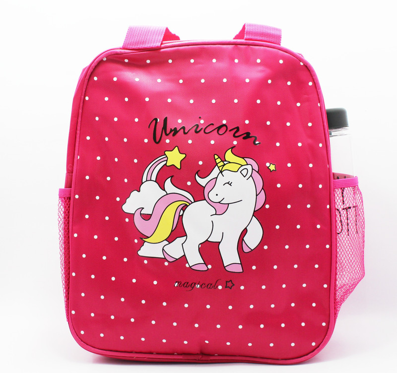 jumbura Oxford Quality Multi Functional Big Size Unicorn Theme Backpack|Small Polka dot Dark Pink Waterproof Backpack(Maroon, 15 L)