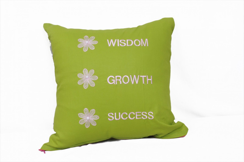 sunkart Embroidered Cushions Cover(Pack of 3, 40 cm*40 cm, Green, Pink)