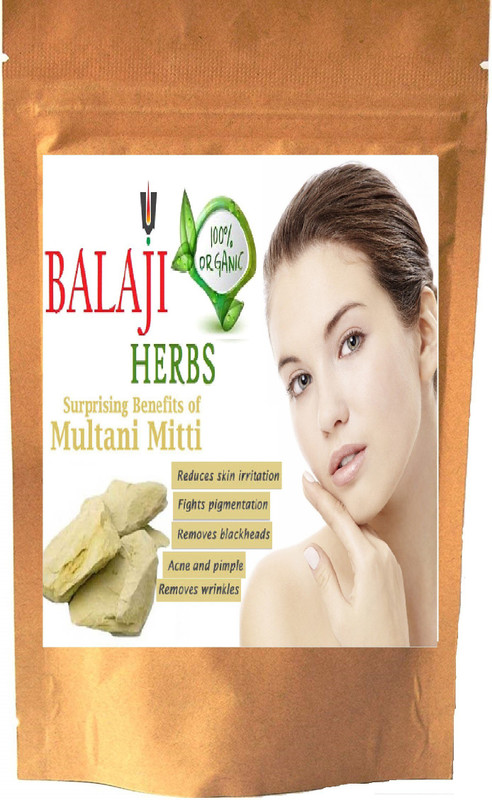 balaji herbs MULTANI MITTI POWDER (With Rose petals & Turmeric) FOR Face & Hair 100% Natural & Pure(300 g)