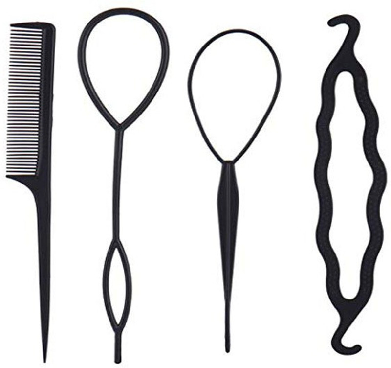 gadinfashion Hair Styling Kits For Women Set Of 4 Hair Accessories Set, Black Hair Accessory Set(Black)