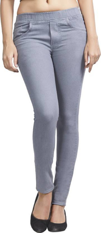 fashion jeans Grey Jegging(Solid)