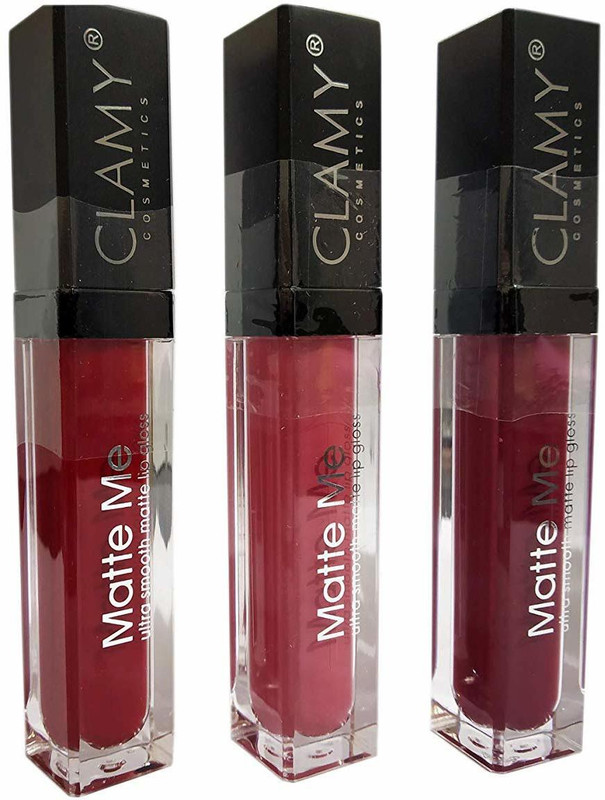 clamy Smooth Lip Gloss Lipcream (Set of 3) - Pink, Red, Nude Pink(Pink, Red, Nude Pink, 6 g)