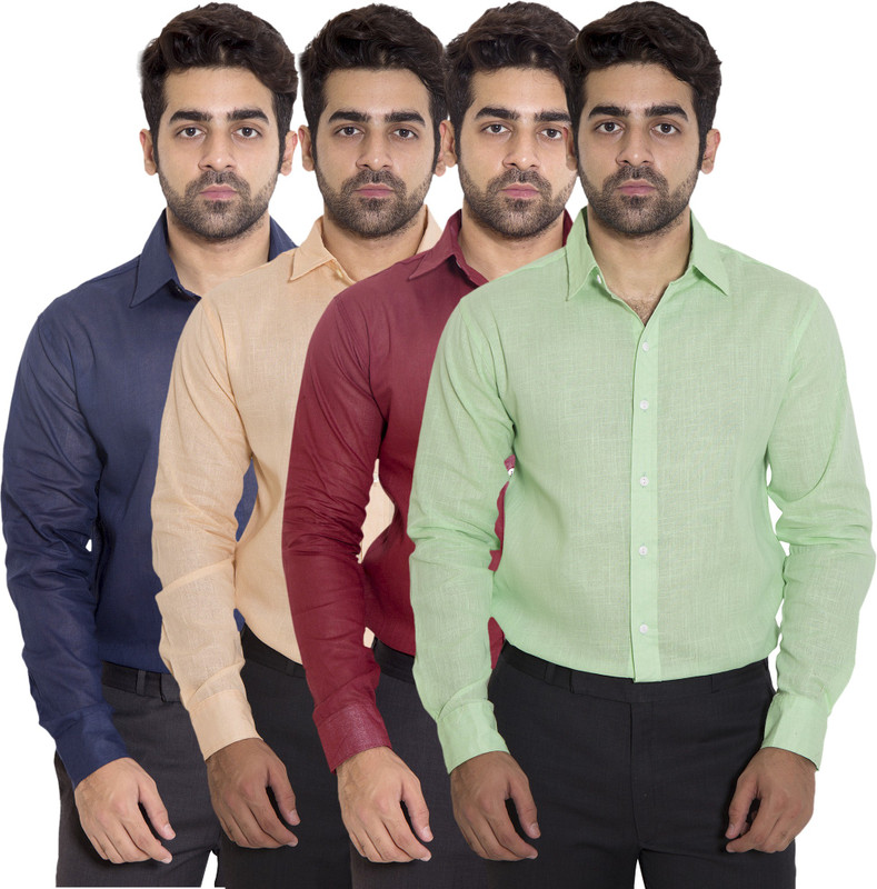 deeksha clothing Men Solid Casual Multicolor Shirt(Pack of 4)