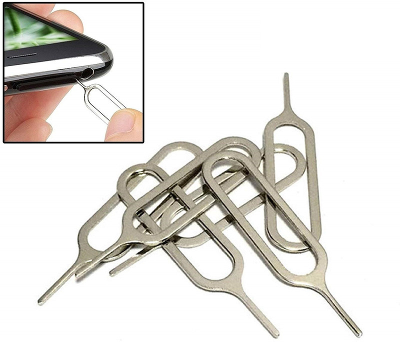 capnicks SIM Ejector Pin Key Open Tool for Android Like ASUS , Redmi, Samsung, Oppo, Vivo, iPhone 4 4s 5 5s 5c 6 6S Plus for iPad -Pack of 5 Pieces Sim Adapter(Steel)