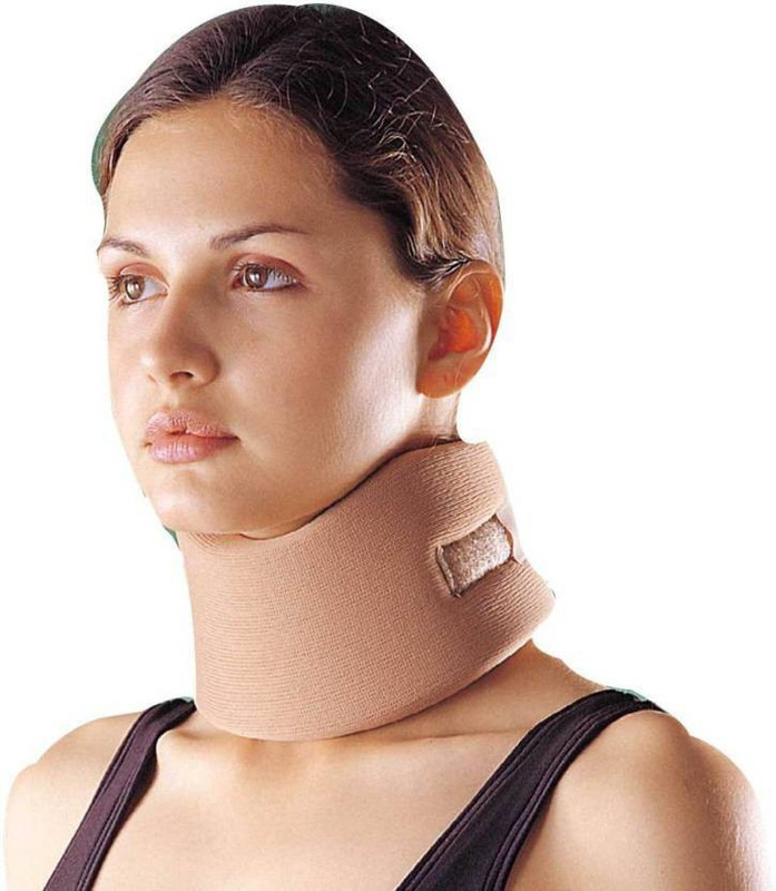 zedoff adjustable soft Supported neck Splint belt support Collar pain free size ,skin Neck Support(Beige)