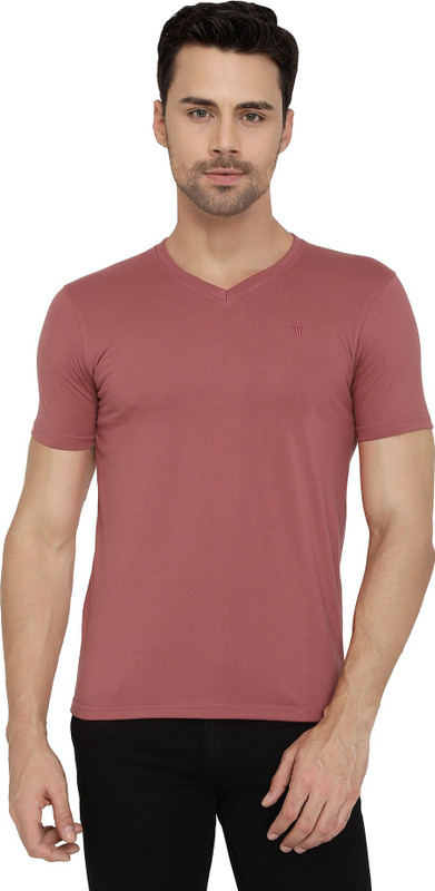 two tribes Solid Men V Neck Red T-Shirt