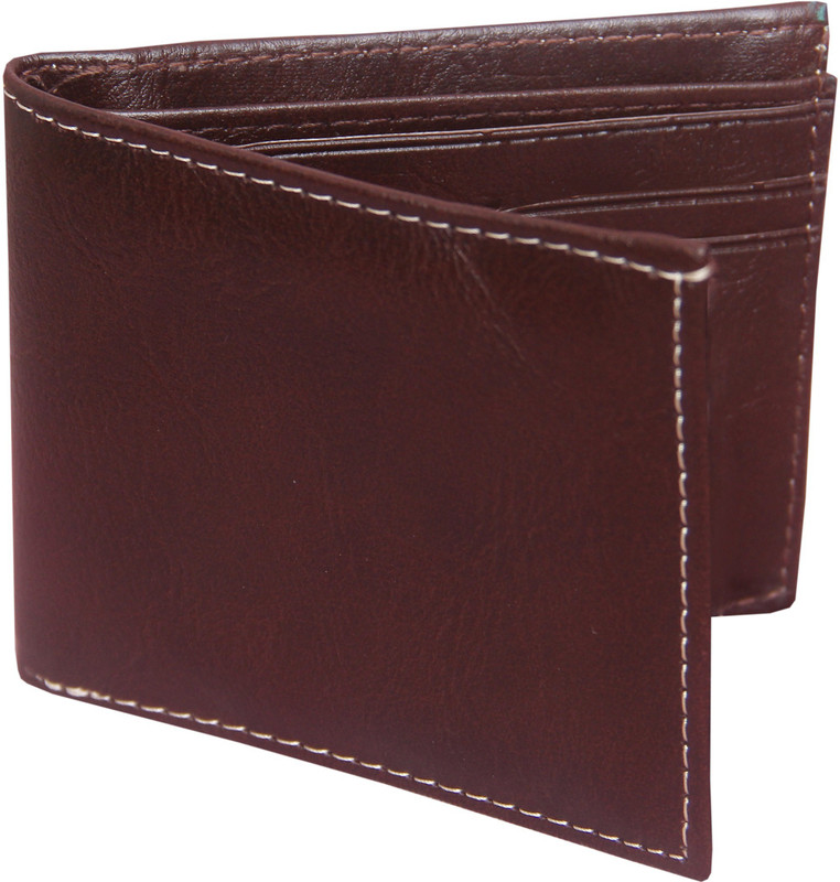 fashlook Men Casual Brown Genuine Leather Wallet(7 Card Slots)