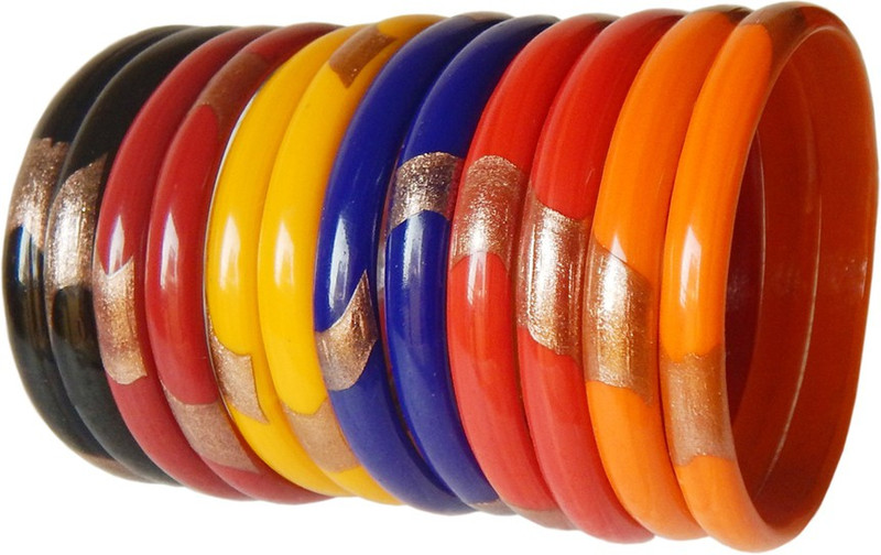 vermahandicrafts Glass Bangle(Pack of 12)