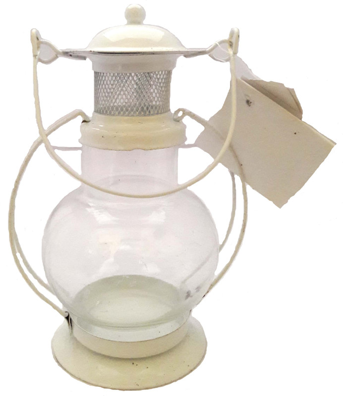 handicrft galaxy White Iron Hanging Lantern(8 cm X 5 cm, Pack of 1)