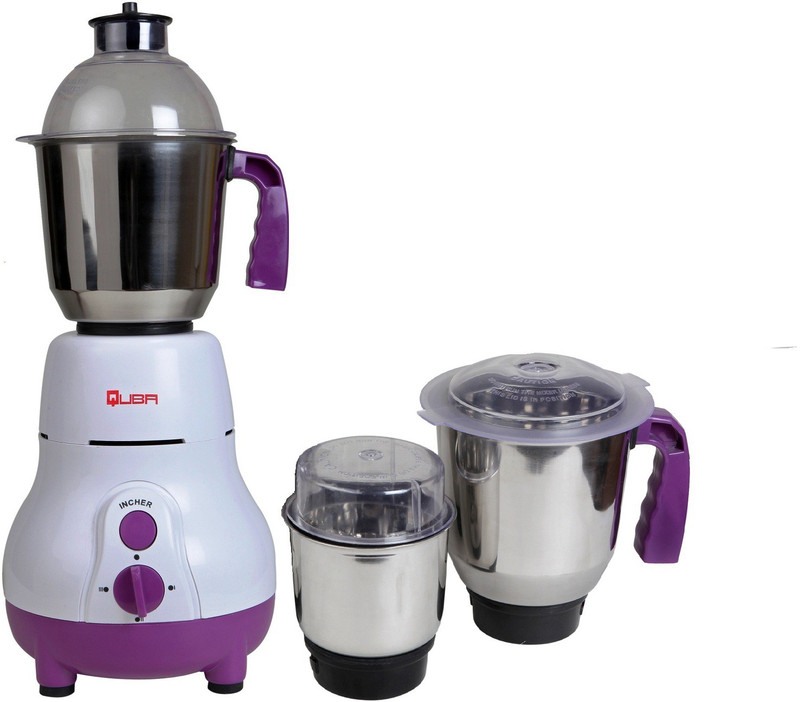 quba ---- MG-104 MIXER GRINDER 600W with 3 JARS 220 Mixer Grinder(White, 3 Jars)