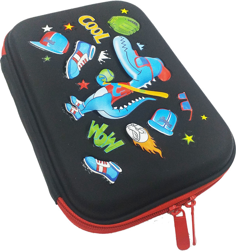 dhinchak Black jumbo pouch 5D designs, unisex black colour, jumbo pouch Art EVA Pencil Box(Set of 1, Black)