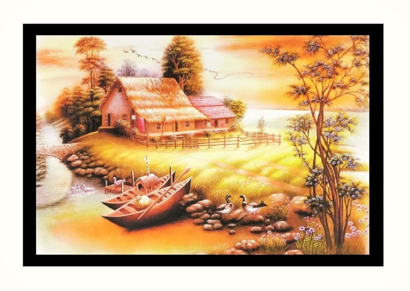 Beautiful Painting Sparkle Print Wall Sticker Poster Without Frame Fine Art Print(20 inch X 28 inch, Rolled Over Hard Cardboard Pipe)