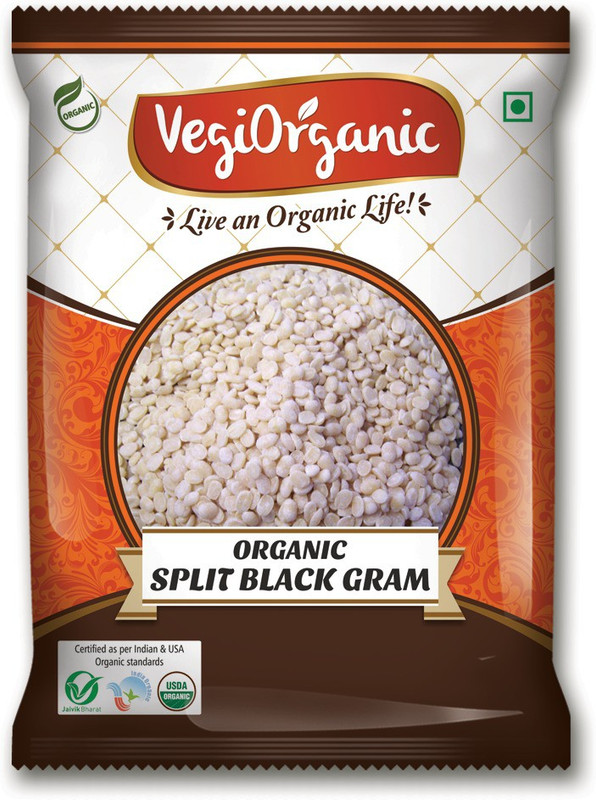 vegiorganic Unpolished White Urad Dal (Split)(500 g)