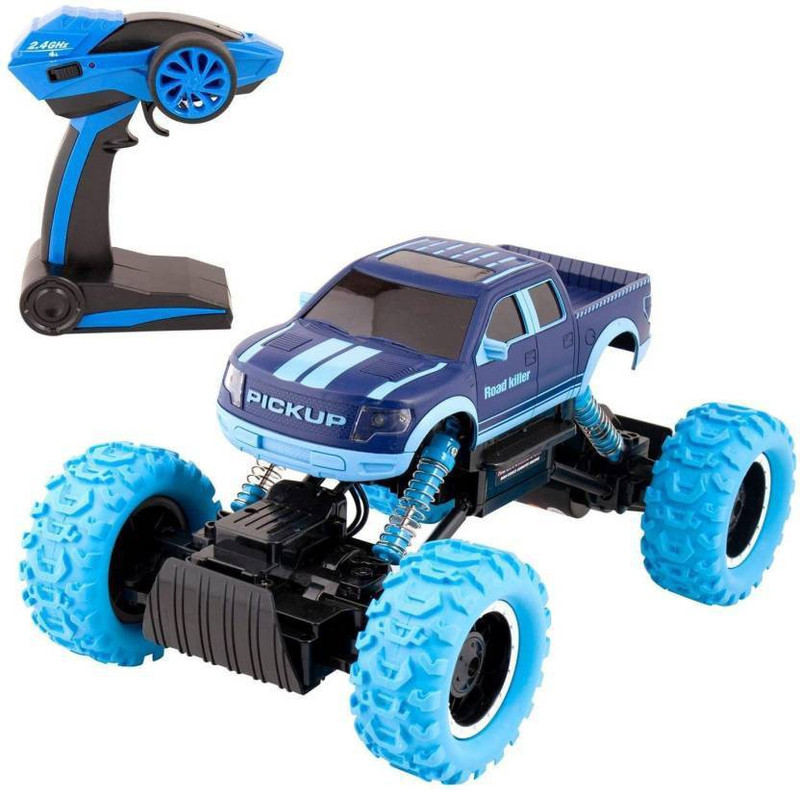 skediz Racing Rock Crawler 4WD Toy Blue Rally Truck RC Car 2.4 GHz 1:14 Scale(Blue)