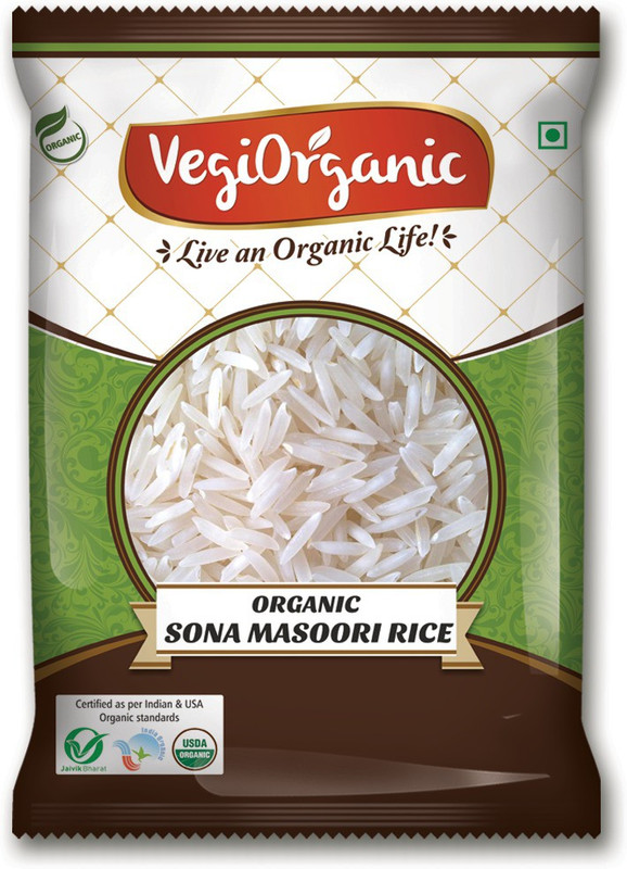 vegiorganic Organic Sona Masoori Rice 12Kg Sona Masoori Rice (Medium Grain, Polished)(12 kg)