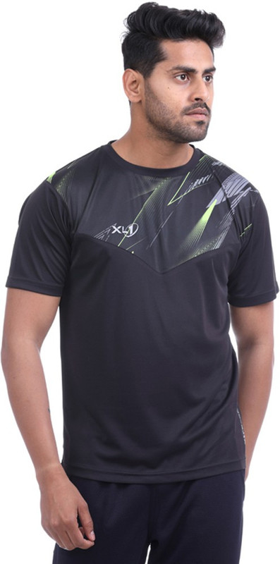 xcell1 Sports Men Round or Crew Black T-Shirt
