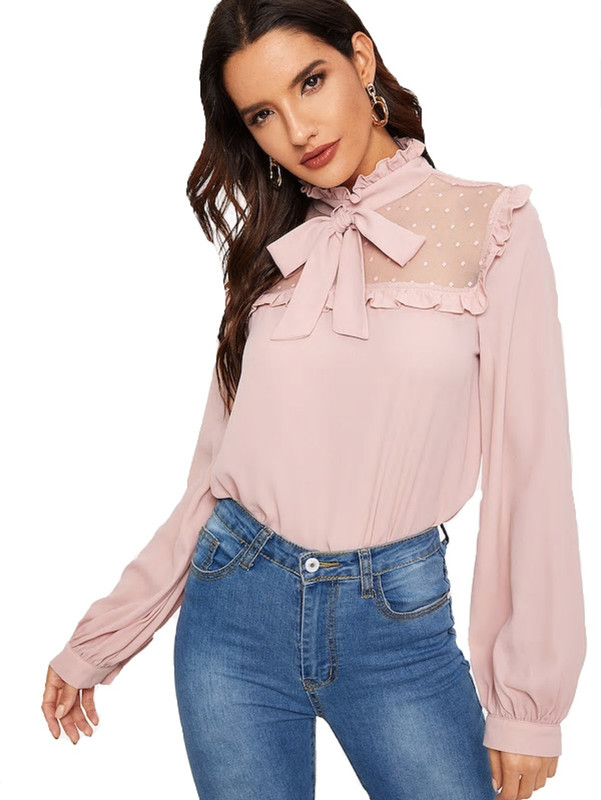 poison ivy Party Puff Sleeve Self Design Women Pink Top