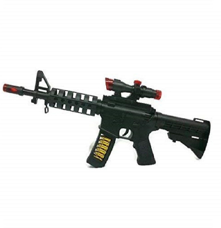 imaging solutions Combat Machine Gun with Lights, Vibration & Infrared Ray for Targeting Toy Gun(Black)