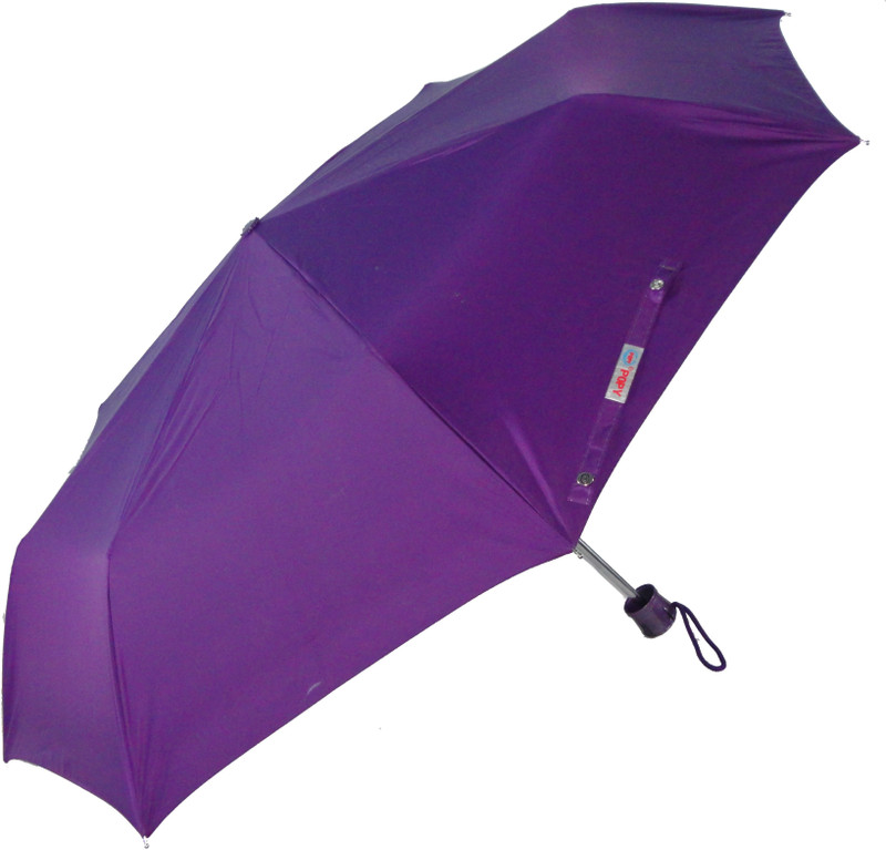 popy 3 Fold With Water Proof Bag Umbrella(Purple)