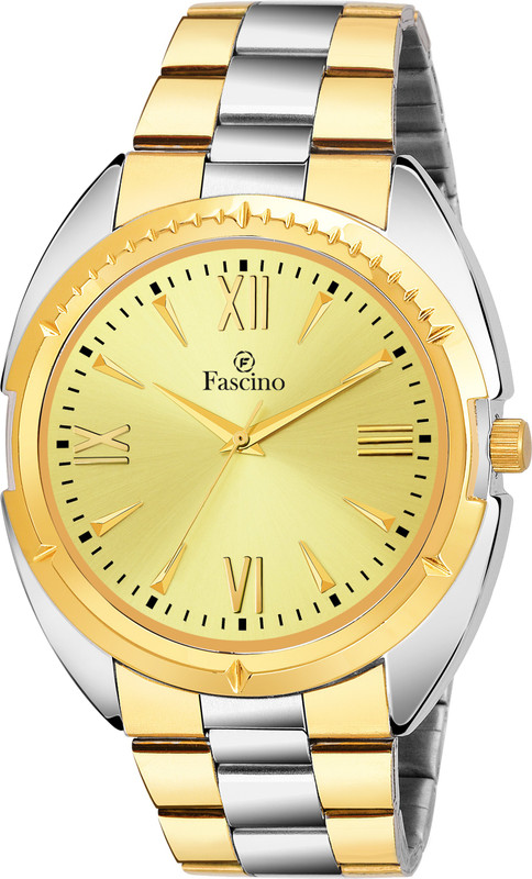 fascino FCW 2511 - GL GOLDEN DIAL WATCH WITH SILVER-GOLDEN TWO TONE STEEL CHAIN BELT FCW 2511-GL Analog Watch  - For Men