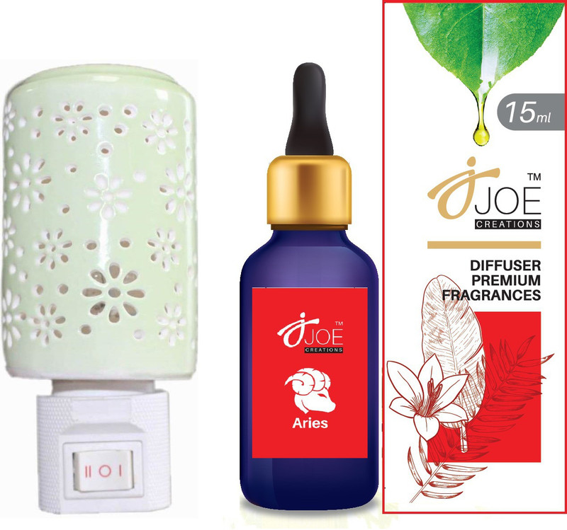 joe creation Diffuser Aroma Oil For Zodiac Sign Aries with Night Light Diffuser Set (Pack of 2)(15 ml)