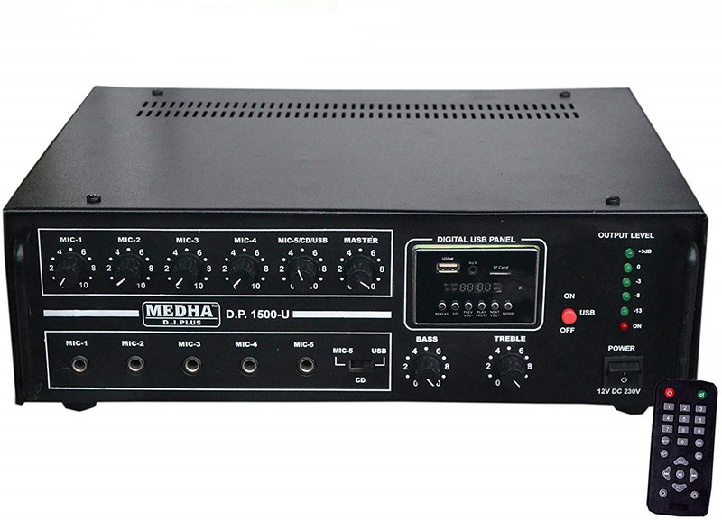 MEDHA D.J. PLUS MD-1600UBTAMP 160 W AV Power Amplifier(Black)