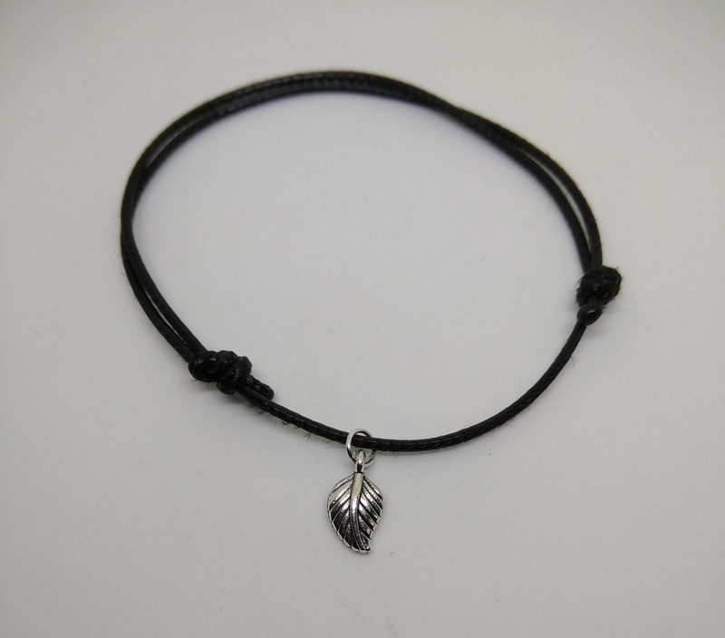 aks jewelz Designer black thread Adjustable Knot Anklet withOxidised Silver Charms Metal, Cotton Dori Anklet