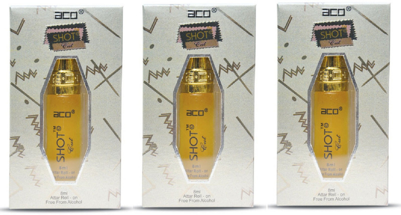 ACO Shot Cut Alcohol - Free Attar Roll On 8ml Each (Pack of 3) Floral Attar(Shamana)
