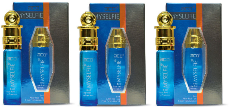 ACO My Selfie Alcohol - Free Premium Attar Roll On 8ml Each (Pack of 3) Floral Attar(Floral)