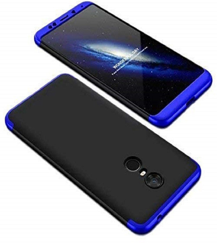 mc moms Back Cover for GKK Front & Back Cover, 3 In 1 All Side Protection For Redme Note 4(Black & Blue, Shock Proof)