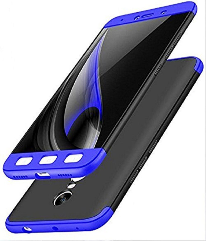 mc moms Back Cover for GKK Front & Back Cover, 3 In 1 All Side Protection For Redme 4x(Black & Blue, Shock Proof)