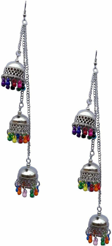 reyaz collections Reyaz collections Pearl Silver Jhumki Earring