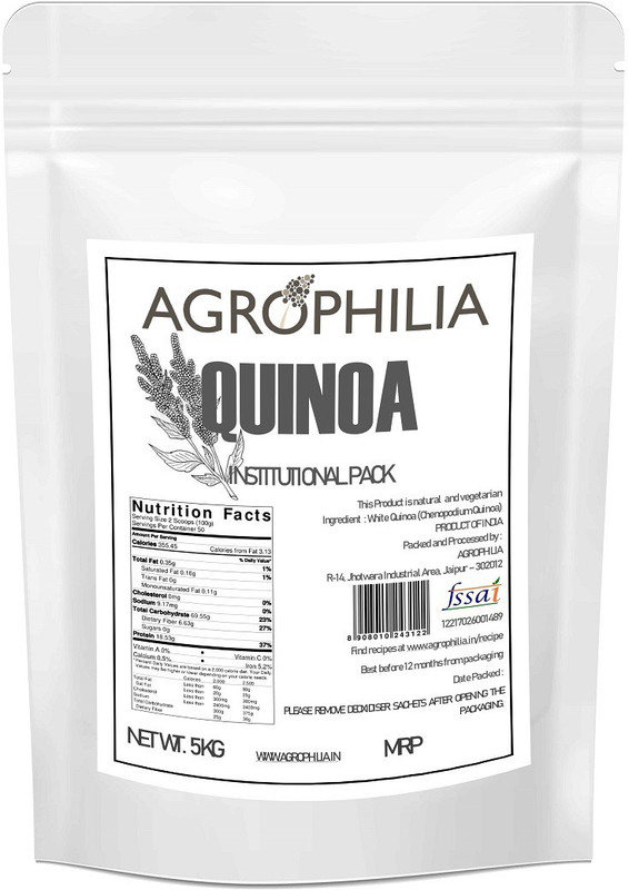 Agrophilia White Quinoa Institutional Pack 5 kg Quinoa(5000 g)