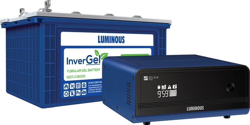 Luminous Zelio 1100 Wifi + InverGel IGSTJ 18000 150 Ah Gel Tubular Battery Tubular Inverter Battery(150Ah)