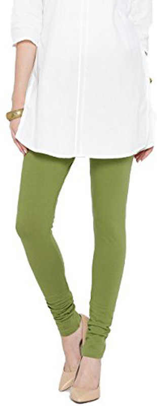 khwahish Churidar  Legging(Green, Solid)