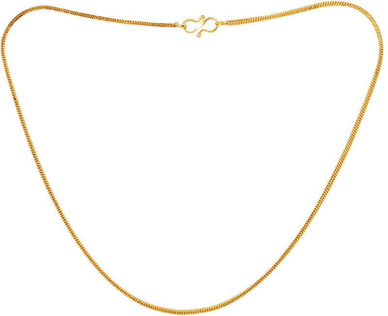 silverish 24K Gold Plated Chain for Girls and Women Curb Link Design Stylish Gold Chain Gold-plated Plated Alloy Chain