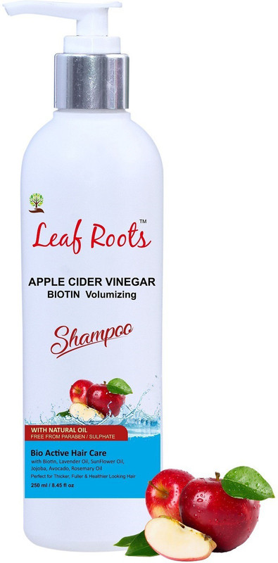 leafroots apple cider vinegar biotin volumizing shampoo (250 ml)(200 ml)