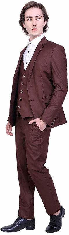 silver magnate 3 piece Suit For Men Solid Men Suit