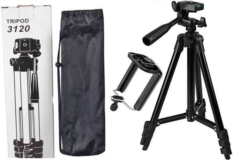 ms megaslim 3120 Tripod Head Lightweight Tripod for all digital Cameras(SLR/DSLR) & projectors, all Mobile phones Tripod, Tripod Kit, Tripod Ball Head Tripod(Black, Supports Up to 1500 g)